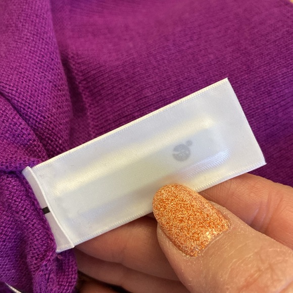 Studio Works women’s ribbed V-neck purple sweater long sleeves plus size 1X - Picture 9 of 12